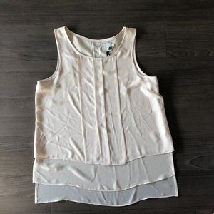 White Layered Silky Tank Top Blouse Anthropologie